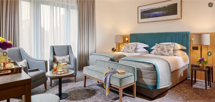 Farnham Estate luxury bedroom at Girlie Getaway Ireland stay